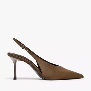 Zara Brown Pointed Slingback Heels